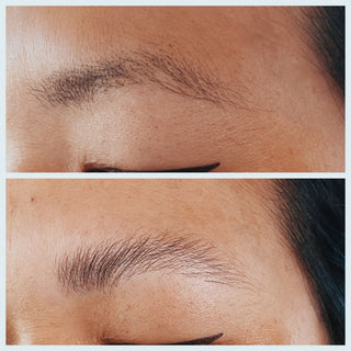 before and after a brow lamination